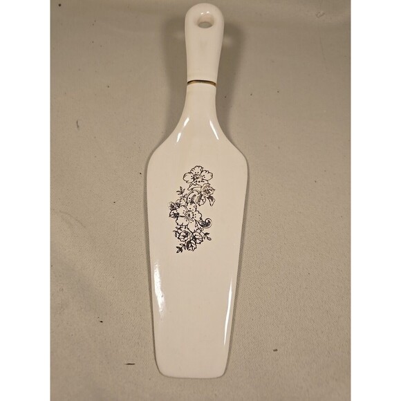 Porcelain Floral Gold tone Beige Pie Cake Server Utensil Vintage 112436 - Picture 1 of 6